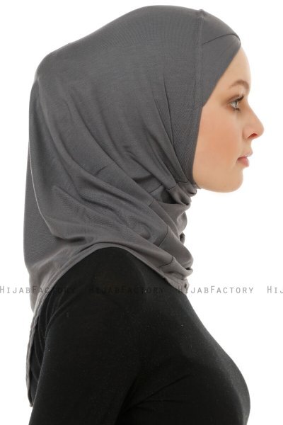 Hanfendy Cross Logo - Mørk Grå One-Piece Hijab