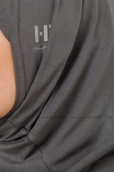Hanfendy Cross Logo - Mørk Grå One-Piece Hijab