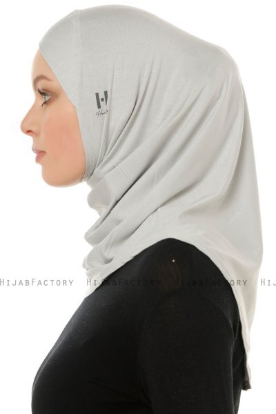 Hanfendy Cross Logo - Lysegrå One-Piece Hijab