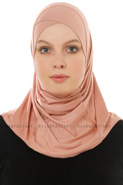 Hanfendy Cross Logo - Peanut One-Piece Hijab