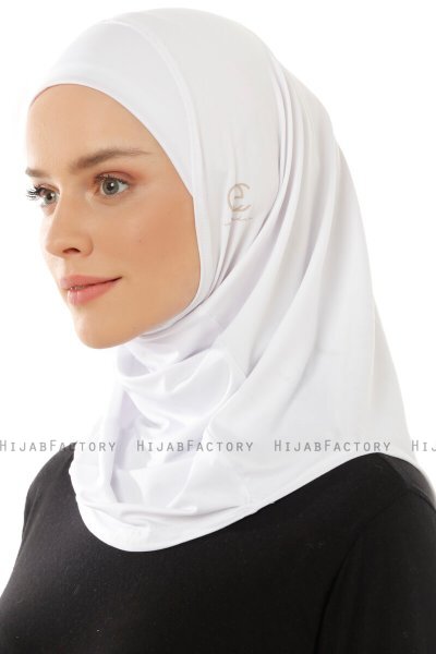 Micro Plain - Hvit One-Piece Hijab
