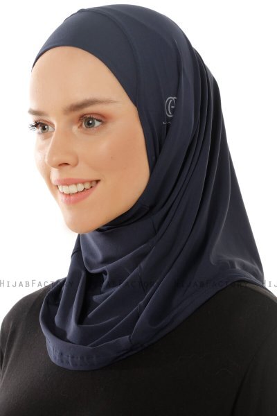 Micro Plain - Marineblå One-Piece Hijab