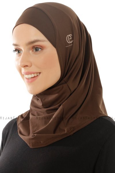 Micro Plain - Brun One-Piece Hijab