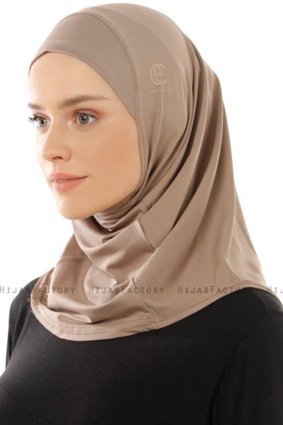 Micro Plain - Mørk Taupe One-Piece Hijab