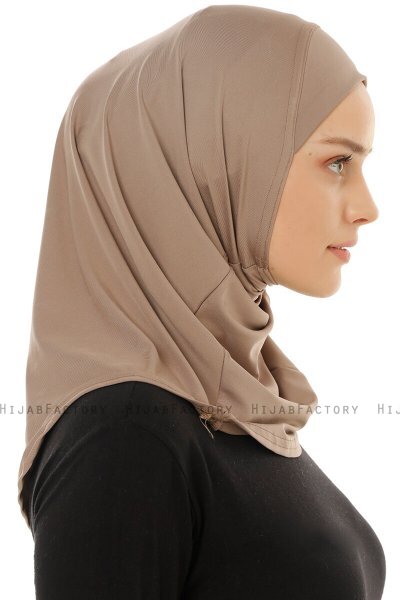 Micro Plain - Mørk Taupe One-Piece Hijab