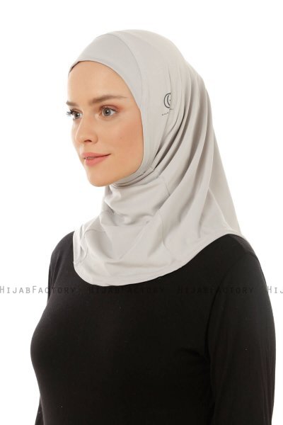 Micro Plain - Lysegrå One-Piece Hijab