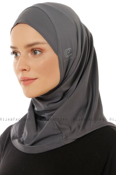 Micro Plain - Antrasitt One-Piece Hijab