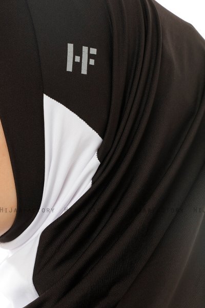 Esin - Svart & Hvit & Lysegrå One-Piece Hijab