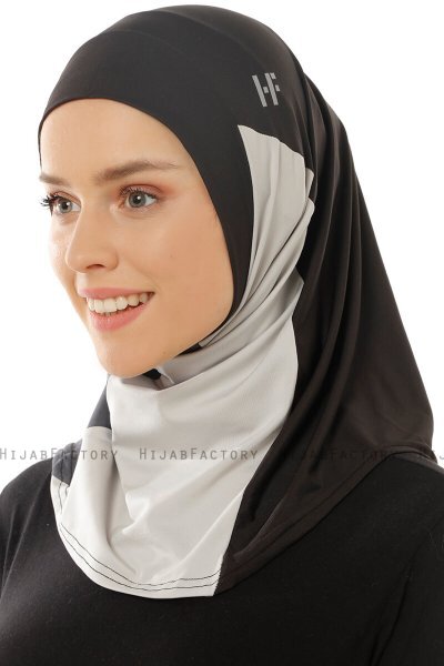 Esin - Svart & Lysegrå & Antrasitt One-Piece Hijab
