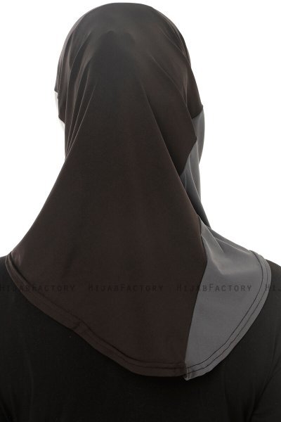 Esin - Svart & Lysegrå & Antrasitt One-Piece Hijab