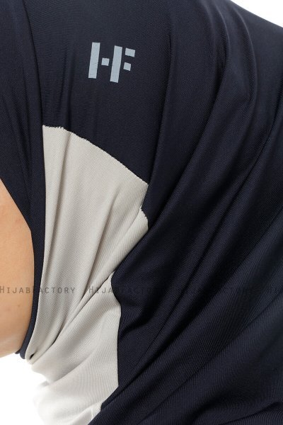 Esin - Marineblå & Lysegrå & Lyseblå One-Piece Hijab