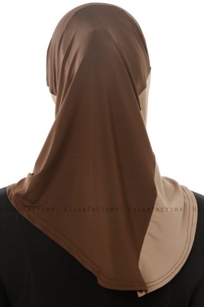 Esin - Brun & Lys Taupe & Mørk Taupe One-Piece Hijab