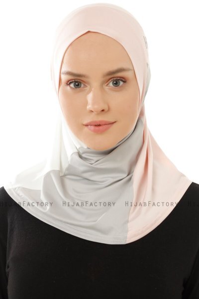 Esin - Gammelrosa & Lysegrå & Creme One-Piece Hijab