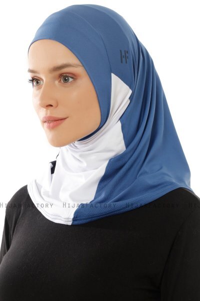 Esin - Indigo & Hvit & Marineblå One-Piece Hijab