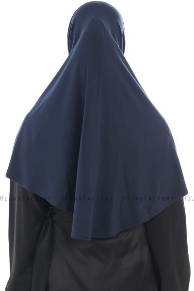 Ajda - Marineblå Hijab Med Glidelås