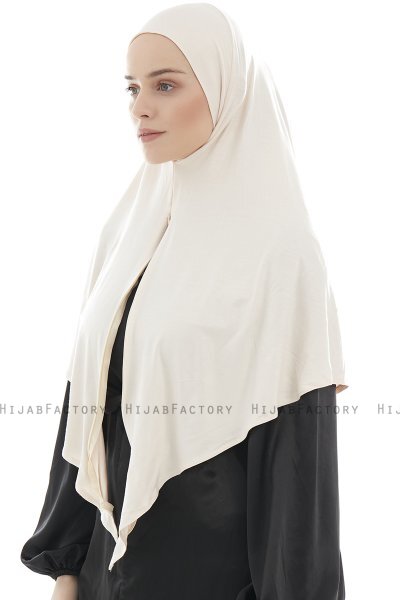 Ajda - Beige Hijab Med Glidelås