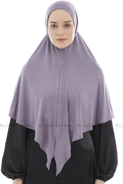 Ajda - Mørk Lilla Hijab Med Glidelås