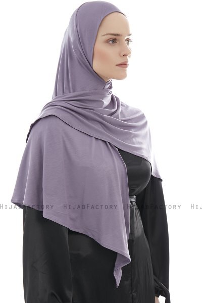 Ajda - Mørk Lilla Hijab Med Glidelås