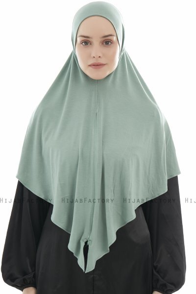 Ajda - Grønn Hijab Med Glidelås