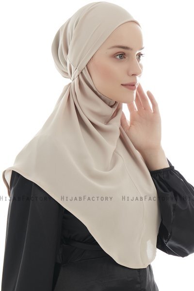 Ebrar - Lys Taupe Crepe Chiffon Al Amira Hijab