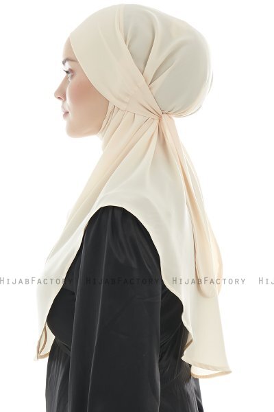 Ebrar - Lys Beige Crepe Chiffon Al Amira Hijab