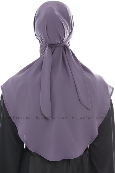 Ebrar - Mørk Lilla Crepe Chiffon Al Amira Hijab