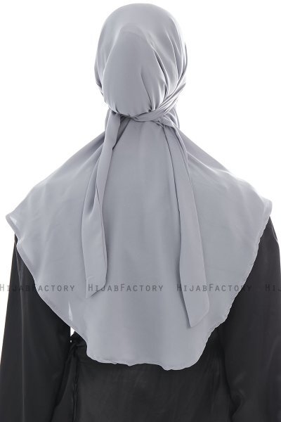 Ebrar - Lysegrå Crepe Chiffon Al Amira Hijab
