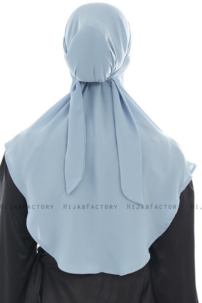 Ebrar - Lyseblå Crepe Chiffon Al Amira Hijab