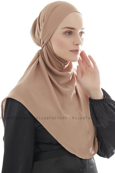 Ebrar - Gold Crepe Chiffon Al Amira Hijab