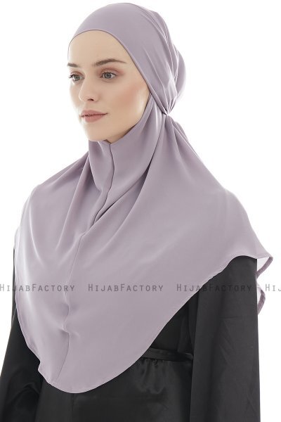 Ebrar - Steingrå Crepe Chiffon Al Amira Hijab