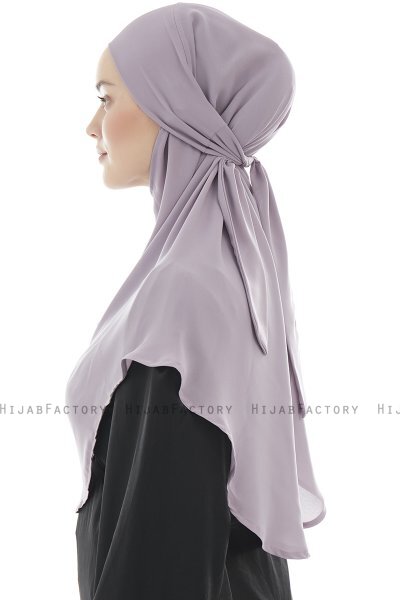 Ebrar - Steingrå Crepe Chiffon Al Amira Hijab