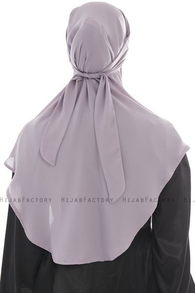 Ebrar - Steingrå Crepe Chiffon Al Amira Hijab