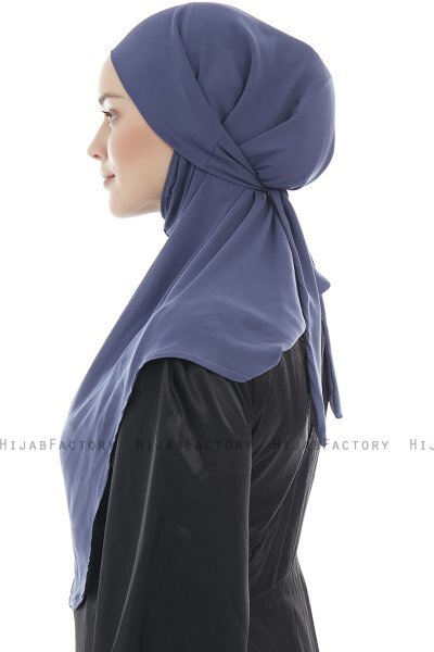 Ebrar - Royal Blue Crepe Chiffon Al Amira Hijab