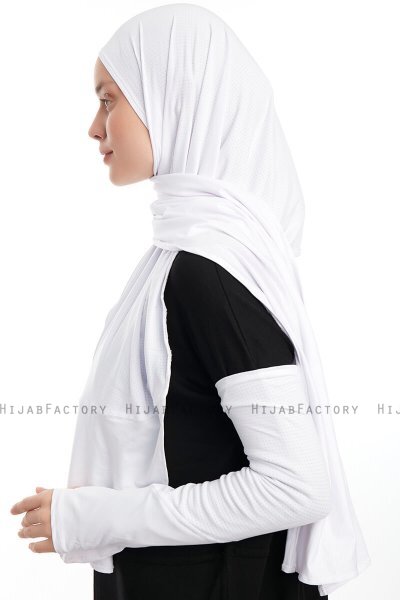 Azize - Hvit Pro Scarf Sport Hijab Set