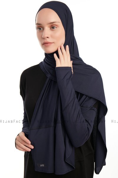 Azize - Marineblå Pro Scarf Sport Hijab Set