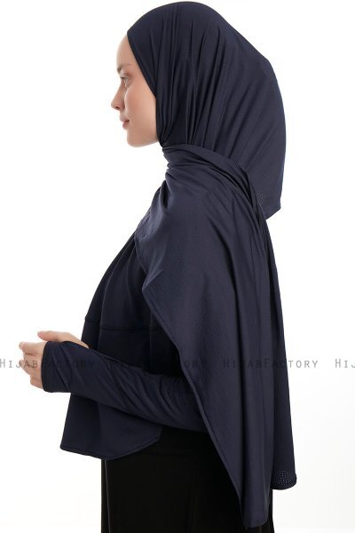 Azize - Marineblå Pro Scarf Sport Hijab Set