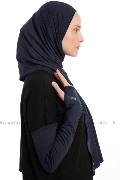 Azize - Marineblå Pro Scarf Sport Hijab Set