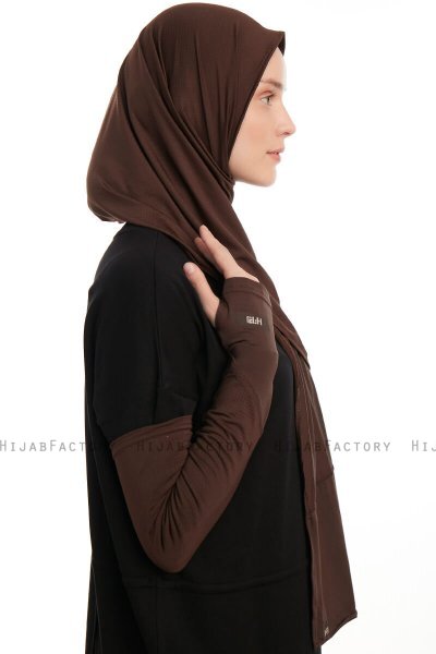 Azize - Brun Pro Scarf Sport Hijab Set