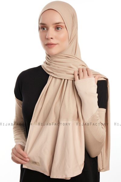 Azize - Lys Taupe Pro Scarf Sport Hijab Set