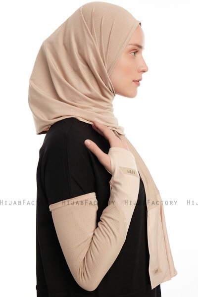 Azize - Lys Taupe Pro Scarf Sport Hijab Set