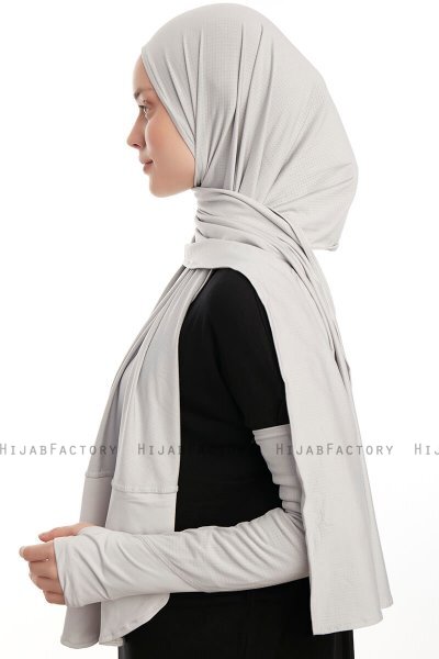 Azize - Lysegrå Pro Scarf Sport Hijab Set