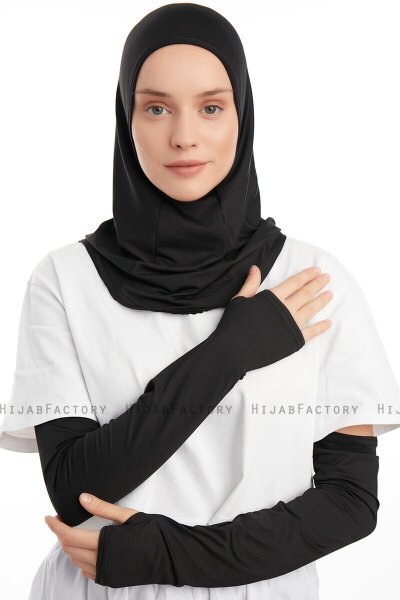 Bayda - Svart Pro Sport Hijab Set