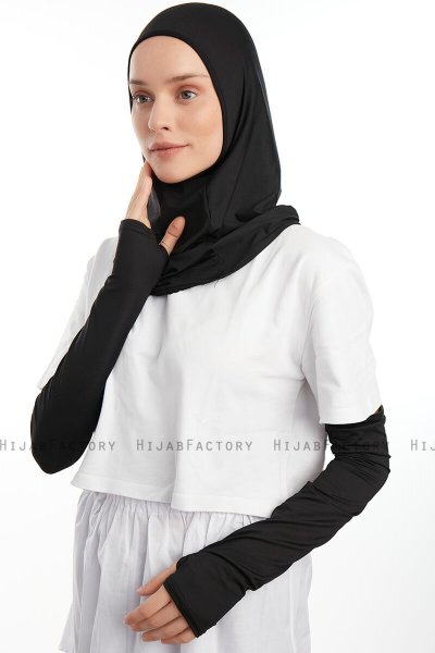 Bayda - Svart Pro Sport Hijab Set
