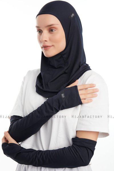 Bayda - Marineblå Pro Sport Hijab Set