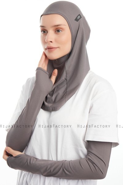 Bayda - Mørk Grå Pro Sport Hijab Set