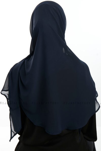 Eylem - Marineblå One Piece Chiffon Hijab