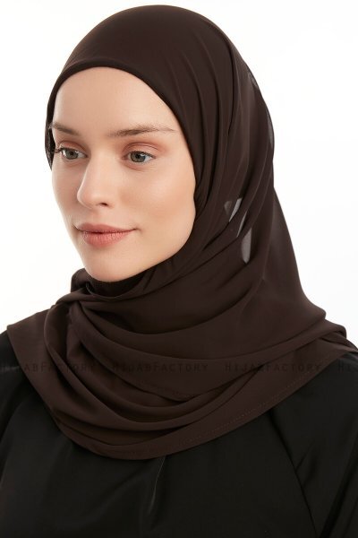 Eylem - Brun One Piece Chiffon Hijab