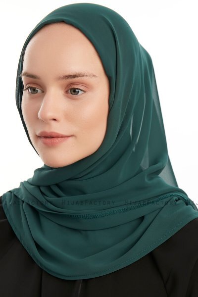 Eylem - Mørk Grønn One Piece Chiffon Hijab