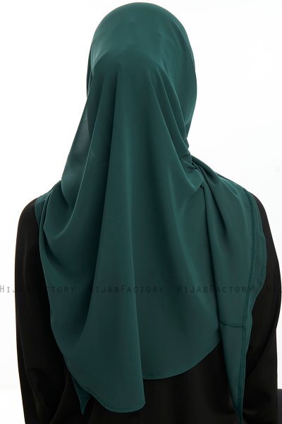Eylem - Mørk Grønn One Piece Chiffon Hijab