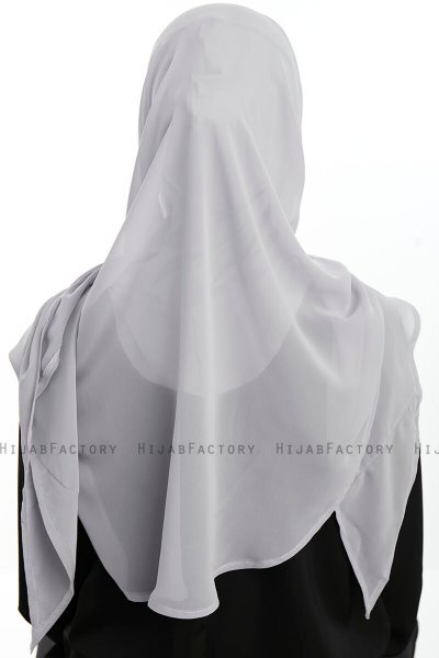 Eylem - Lysegrå One Piece Chiffon Hijab